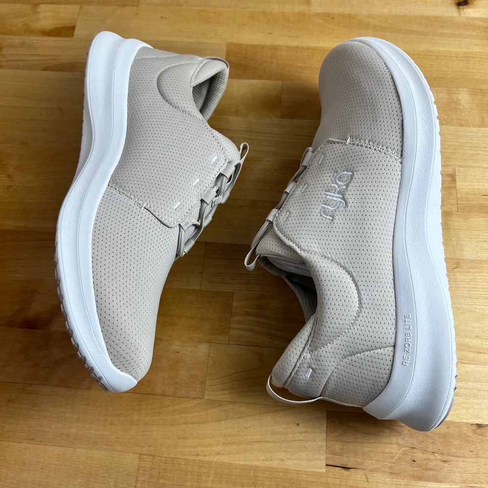 Ryka Sneakers Renew Slip On‎ French Beige Shoes Comfort Bungee Laces Size 9 M - Picture 7 of 11
